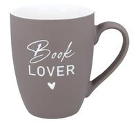 Spruchreif | Tasse Soft Touch Taupe Book Lover - Tasse gravée des deux côtés avec inscription en allemand | Cadeau pour les amateurs de livres et les rats de lecture | 350 ml