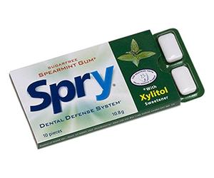 Spry Gomme à la menthe verte 10 avec xylitol