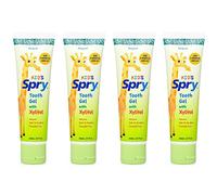 Spry Natural Xylitol Toothpaste for Baby, Toddler and Kids Age 3 Months and Up - Fluoride Free Tooth Gel, Tasty, Support Development of Emerging Teeth, Original 2 Fl Oz (Pack of 4)