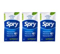 Spry On The Go - Chewing-Gum Naturel au Xylitol - Système de Défense Dentaire - Sans Aspartame, Sans Sucre, Sans OGM (Peppermint, 55 Count - Pack of 3)