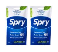 Spry On The Go - Chewing-Gum Naturel au Xylitol - Système de Défense Dentaire - Sans Aspartame, Sans Sucre, Sans OGM (Peppermint, 55 Count - Pack of 2)