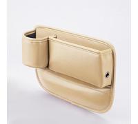 spshi Organisateur Siège Voiture pour Buick LaCrosse 2004-2019 GM Epsilon II, Boîte Rangement Latérale Porte-Gobelet, Vide-Poche Cuir PU avec Trou Câble Charge, Anti-Chute Intérieur,D-Beige