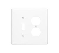 Spshian Cache-prise blanc polaire à combinaison 2 interrupteurs - 1 interrupteur à bascule/1 duplex - Plaque murale décorative blanche perle - Plaque murale pour prise électrique - Plaque frontale