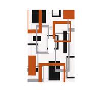Spshian Couvercle d'interrupteur orange moderne abstrait carré géométrique 1 gang Plaque murale simple à bascule Plaque décorative Plaque électrique pour salle de bain chambre à coucher