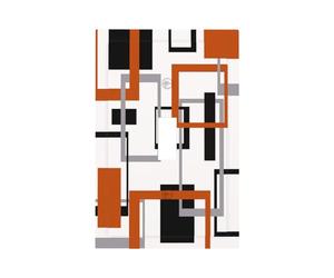 Spshian Couvercle d'interrupteur orange moderne abstrait carré géométrique 1 gang Plaque murale simple à bascule Plaque décorative Plaque électrique pour salle de bain chambre à coucher