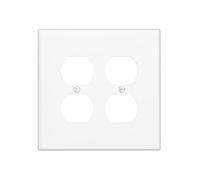 Spshian Couvercles de prise de courant blancs polaires décoratifs à 2 interrupteurs Duplex décoratifs Blanc perle Gfci Plaque murale Plaque d'interrupteur Prise électrique Plaque frontale pour