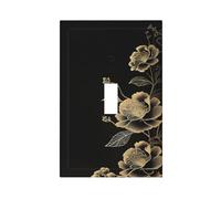 Spshian Plaque murale décorative vintage avec motif fleurs dorées et feuilles pour décoration de salle de bain