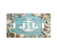 Spshian Plaque murale décorative vintage pour interrupteur électrique, motif ancre nautique, coquillage, corail - 4 interrupteurs à bascule - Pour chambre à coucher, décoration d'intérieur