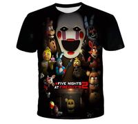 SPSMOKH FNAF T-Shirt Anime Cartoon Casual Kids Manches Courtes Cinq Nuits Game Summer Tops Garçons, 14, 100