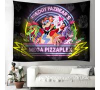 SPSMOKH FNAF Tapisserie Anime Cartoon Décoration Murale Tapisserie Décoration Chambre Rideau de Porte Mignon Nappe Nappe Serviette de Plage Couverture Camping (4, 150 x 130 cm)