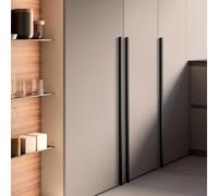 SPSMOKH Lot de 2 poignées d'armoire de cuisine en alliage d'aluminium massif, style moderne avec surface anodisée, poignées de meubles pour placard de cuisine, armoire (noir, centres de trous : 960 mm