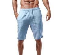 SPSMOKH Short cargo pour homme, taille élastique, longueur genou, mélange de coton et de polyester, multi-poches, short de travail décontracté coupe décontractée (A à 3, S)