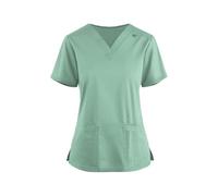 SPSMOKH Tunique d'infirmière à manches courtes et col en V pour femme - Vêtement de travail de massage thérapeute - Haut pour soignant et esthéticienne - Uniforme de travail pour infirmière et chien