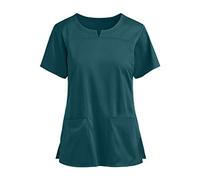 SPSMOKH Tunique d'infirmière à manches courtes et col en V pour femme - Vêtement de travail de massage thérapeute - Haut pour soignant et esthéticienne - Uniforme de travail pour infirmière et chien