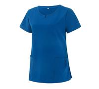 SPSMOKH Tunique d'infirmière à manches courtes et col en V pour femme - Vêtement de travail de massage thérapeute - Haut pour soignant et esthéticienne - Uniforme de travail pour infirmière et chien