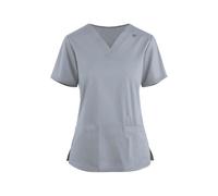 SPSMOKH Tunique d'infirmière à manches courtes et col en V pour femme - Vêtement de travail de massage thérapeute - Haut pour soignant et esthéticienne - Uniforme de travail pour infirmière et chien