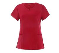SPSMOKH Tunique d'infirmière à manches courtes et col en V pour femme - Vêtement de travail de massage thérapeute - Haut pour soignant et esthéticienne - Uniforme de travail pour infirmière et chien