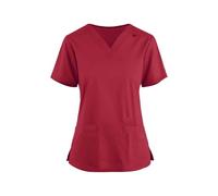 SPSMOKH Tunique d'infirmière à manches courtes et col en V pour femme - Vêtement de travail de massage thérapeute - Haut pour soignant et esthéticienne - Uniforme de travail pour infirmière et chien