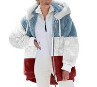 SPSMOKH Veste polaire en peluche pour femme - Manteaux chauds d'hiver pour femme - Vestes en polaire avec fermeture éclair intégrale - Sweat à capuche pelucheux - Grande taille - Pull décontracté avec