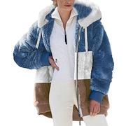 SPSMOKH Veste polaire en peluche pour femme - Manteaux chauds d'hiver pour femme - Vestes en polaire avec fermeture éclair intégrale - Sweat à capuche pelucheux - Grande taille - Pull décontracté avec