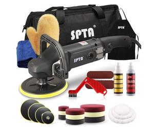 SPTA 1200W Machine à polir / polisseuse voiture polissage polisseuse rectifieuse,125mm 150mm 180mm avec 16 éponges de polissage tampons de polissage/ 3 Disque de Laine/3 Disque de rotation | ROMPS7AC
