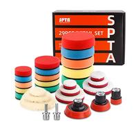 SPTA 29 pièces 25mm 50mm 80mm polissage Pad Éponge de polissage Éponge polir Kit pour avec M14 foret Pour Voiture Ponçage Polissage pour RO/DA Double Action polisseuse