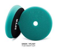 Spta 3 Pouces (80mm)/5 Pouces (125mm)/6 Pouces (150mm) Tampons De Polissage De Voiture Éponge En Forme De T Pour Polisseuse De Tampon De Voiture Da/Ro/Ga - Type 1 Green Heavy Cut-6 Inch(150mm)
