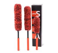 SPTA Brosse Jante Voiture, 3 Pièces Brosse de Nettoyage en Laine Synthétique pour Jante sans Partie Métallique, pour Le Nettoyage des Jantes en Acier et des Jantes en Alliage