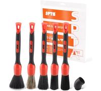 SPTA Brosses Ultra Doux, Auto Brosses Ultra Doux, Brosse à Détail, Brosses de Nettoyage pour Voiture avec Poils Souples, Lot de 5 pour Nettoyer Tableau de Bord, Intérieur, Extérieur
