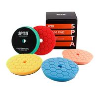 SPTA Éponge de Polissage, Set de Polissage, 5 Pièces 125mm Hex Logic Polissage Pad Éponge polir Kit pour Voiture Ponçage Polissage pour 125mm RO/DA Polissage pour Polisseuse Machine à polir -AHLTS6M5