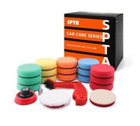 SPTA Kit de tampons de polissage pour perceuse, 20 pièces de 80 mm en mousse, tampons en laine, brosse de nettoyage multifonctionnelle, plaque de support pour polisseuse, polissage et coupe de voiture