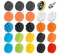 SPTA Lot de 25 éponges de polissage de voiture 80 mm avec adaptateur M14 pour cirage de voiture