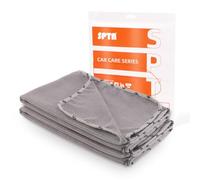 SPTA MT033 Lot de 2 Serviettes de séchage en Microfibre pour Lavage de Voiture, Tissage gaufré très Absorbant, Anti-Rayures, Grand Chiffon de Nettoyage pour détails Automobiles, 380 g/m², 64 x 87,1