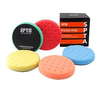 SPTA Polissage Pad, 5 Pièces 125mm/5 Pouces Éponge de Polissage Kit de Polissage pour Voiture Polisseur Tampon Pad/Pour Machine à polir, Polisseuse Excentrique, Double Action polisseuse -FP3MS5-MIX