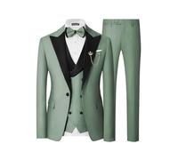 SPTALLFITJSV Smoking 3 pièces pour Homme - Coupe ajustée - pour Mariage, Bal, dîner - avec nœud Papillon, Vert Sauge, Taille L