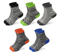 SPTRAMLE Chaussettes épaisses pour garçon, chaussettes thermiques en coton pour la randonnée et la marche pour enfants de 5 paires pour 3-14 ans avec hiver, multicolore, 7-10 ans