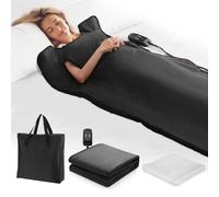 SptShapr Couverture de sauna pour détoxification relaxation, couverture de sauna infrarouge portable avec manches, 45 à 80 °C, minuterie de 30 à 60 minutes (noir)