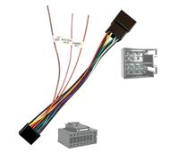 SPTSSWET Câble Adaptateur 16 Broches vers ISO Faisceau Câble pour VW avec Lignes de Commande au Volant et Inverse Prise 16 PIN Stéréo pour Autoradio Android