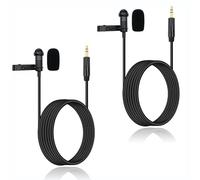 SPTSSWET Lot de 2 microphones cravate pour émetteurs DJI Mic 2, pour Rode Wireless GO II 2/Wireless Pro, condensateur omnidirectionnel filaire à clipser pour YouTube en direct, TRS de 3,5 mm