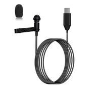 SPTSSWET Microphone cravate de type C compatible avec iPhone 15 Pro Max, Galaxy S23/S22/S21, Android, iPad 10, iPad Pro Air 5, 4, ordinateurs PC pour vlogging, entretiens, diffusion en direct, 1,5 m