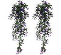 SPTwj 2 Pcs Lierre Artificiel Plantes Suspension Vertes artificielles pour Célébration, Mariage, Cuisine, Jardin, Bureau Décoration Violet