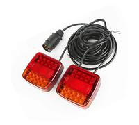 SPUFKGE Feu Arrière de Remorque avec 1 Jeu De Feux Arrière De Remorquage 12 V 24 V 26 LED Câble De 10 M Prise À 7 Broches Frein Arrêt Réflecteur De Plaque D'immatriculation. Feux Remorque