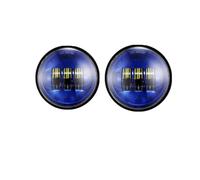 SPUFKGE Phare Moto Lot De 2 Feux Antibrouillard LED Pour Moto, 4,5 Pouces, Croisement Auxiliaires DRL, 30 W, Ronds, Étanches, 1/2(No Halo Blue)