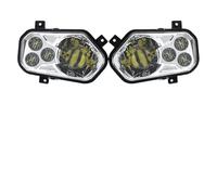 SPUFKGE Phare Moto Phare LED 12-24 V Pour Polaris Pour RZR S Side X Sides 2012-2013 Pour Sportsman Pour 800 900 570 ATV(2 Piece Silver)