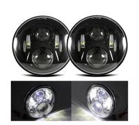 SPUFKGE Phare Voiture 1 paire de feux de circulation 75W Led H4 7 pouces, accessoires de voiture, yeux d'ange H4, phare Led pour Lada pour Niva 4X4 pour Uaz pour Hunter Phare Assemblage(2x 60b 1pair)
