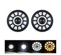 SPUFKGE Phare Voiture 1 paire de feux de circulation 75W Led H4 7 pouces, accessoires de voiture, yeux d'ange H4, phare Led pour Lada pour Niva 4X4 pour Uaz pour Hunter Phare Assemblage(2x 55b 1pair)