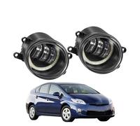 SPUFKGE Phare Voiture 2 X Ensemble De Phare Antibrouillard Œil D'ange Pour Toyota, Pour Prius 2009 2010 2011 2012, Lentille LED, Feu De Jour DRL 30W H11 12V Phare Assemblage(White and Blue)