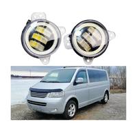 SPUFKGE Phare Voiture 2 X Voiture 9006 LED Antibrouillard Ange Eye Feux De Jour DRL Pour VW Pour Caravelle T5 2003 2004 2005 2006 2007 2008 2009 Phare Assemblage(Yellow and Red)