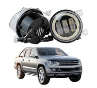 SPUFKGE Phare Voiture 2X30W LED Antibrouillard Camion Ange Oeil Brouillard Diurne Lampe DRL Pour VW Pour Amarok 2010 2011 2012 2013 2014 2015 2016 Phare Assemblage(Dual Color)