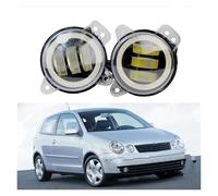 SPUFKGE Phare Voiture 30W Voiture Angel Eye LED Antibrouillard DRL Feux De Jour 2 Pièces Pour VW Pour Polo Pour MK4 9N3 2005 2006 2007 2008 2009 Phare Assemblage(White and Red)